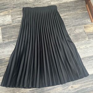 J. Crew Black A-Line Pleated Skirt